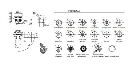 8mm Female Hexagon PA Housing & Die-Cast Zinc Quarter Turn Lock with 3mm Pin - Image 2