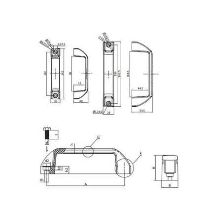 122.0mm Polyamide U Shape Handle for Industrial Applications - Image 2
