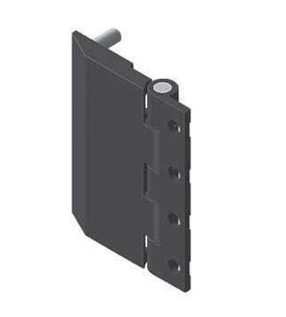 Black Powder Coated Screw-On Hinge with M5 Threaded Stud - All Electronics Hardware - Image 1