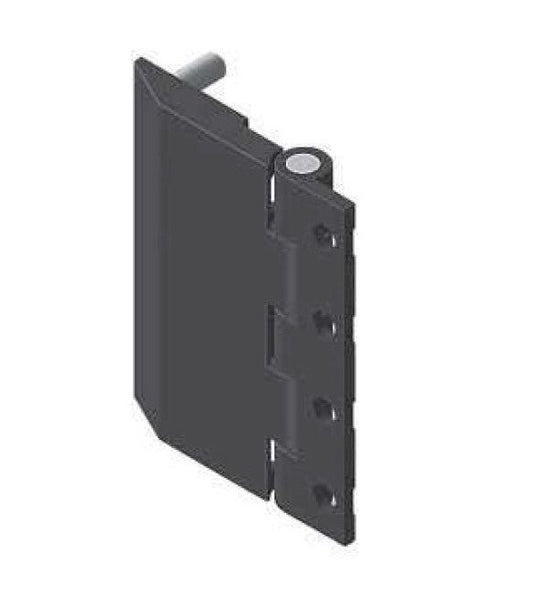 Black Powder Coated Screw-On Hinge with M5 Threaded Stud - All Electronics Hardware - Image 1