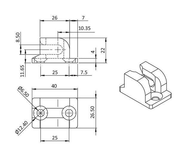 Die-Cast Zinc Rod Catch with Black Powder Coating - Image 2