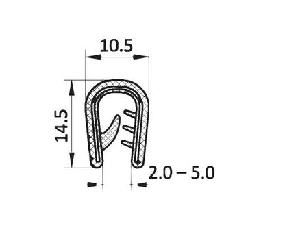 Steel Clamping Range Edge Protector 2.0-5.0mm, Black, Pack of 100m - Image 2
