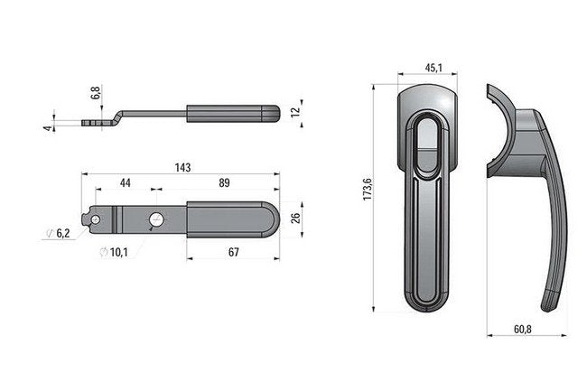 Polyurethane Safety Interior Handle for HVAC Locks - Image 2