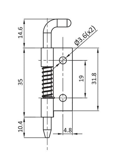 Small Left Door Spring Loaded Concealed Hinge - Screw On Version - Image 2