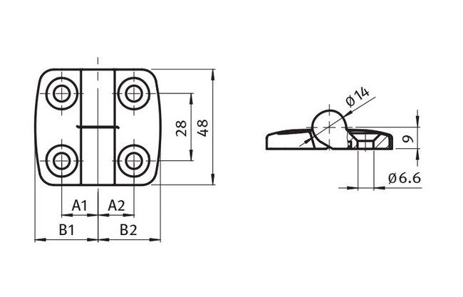 15.0mm Aluminum Combi Hinge - Left Hand Configuration - Image 2