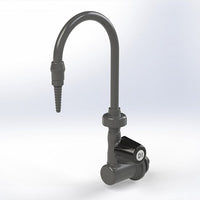 NSF/FDA Compliant PVC Lab Faucet with Duraline Control Valve, Swivel Union & 1.5" Shank