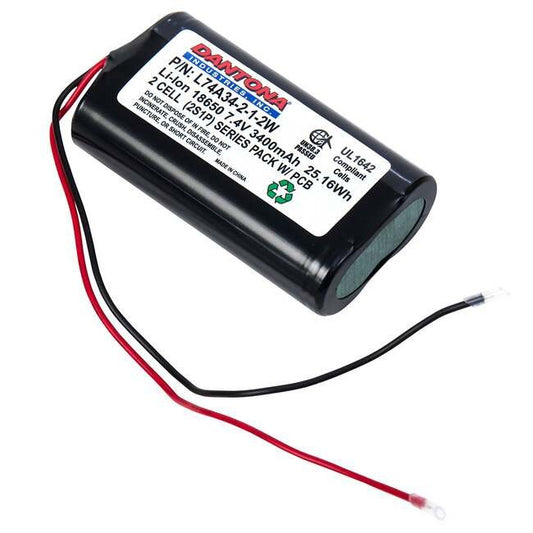 7.4V 3400mA·h Lithium-Ion Battery - 2 Cell 18650 with 5A·h Discharge Rate - Image 1