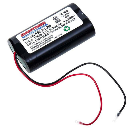 3.7V 5200mA·h Lithium-Ion Battery (18650 Cells, Wire Leads Termination) - Image 1