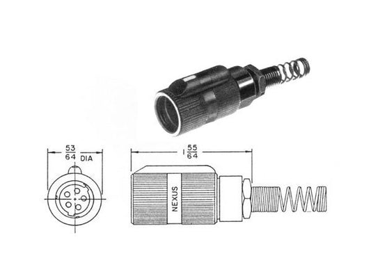 Mil-Spec Audio Plugs (MIL-C-55116) - 5 Contacts, Stainless Steel - Image 1