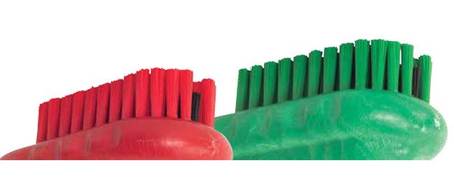 Tanis® 20-Inch Red Polypropylene Hand Brush with 1-3/4-Inch Trim Length - Image 2