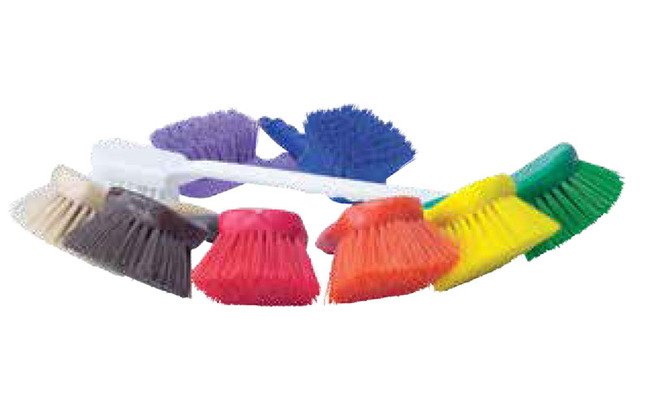 Tanis® 20" Red Filament Hand Scrub Brush - 1-3/4" Trim Length - Image 1