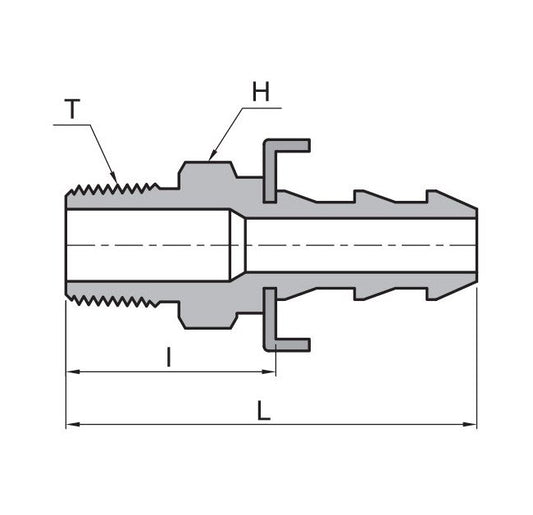 3/8 Male Pipe Thread Adapter Fitting, 3/8 in Nominal Hose Size - Image 1
