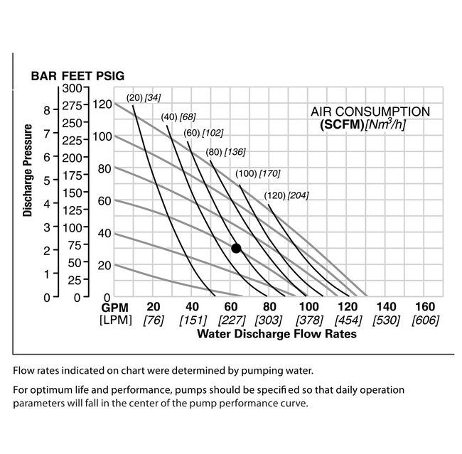 2" BSP PWR-FLO™ AODD Pump, Ductile Iron w/ PTFE Diaphragm - Image 3