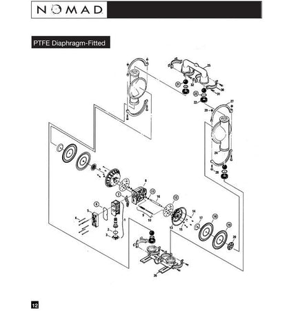 Nomad® 3" NPT Clamped PWR-FLO™ AODD Pump, Aluminum with PTFE Diaphragms - Image 2