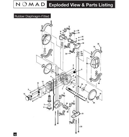 NOMAD PWR-FLO™ 1/2" Stainless Steel AODD Pump with Buna Diaphragm - Image 2