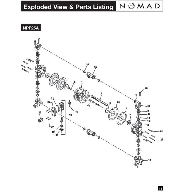 NOMAD® 1" Polypropylene Pwr-Flo™ AODD Pump with Viton®/FKM Diaphragm - Image 2