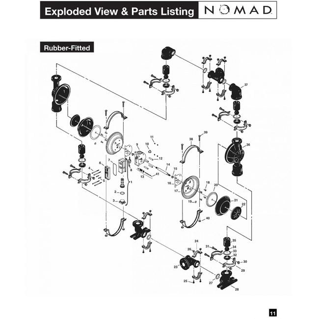 2" NPT Clamped PWR-FLOâ„¢ AODD Pump, Aluminum w/ Neoprene Diaphragms - Image 3