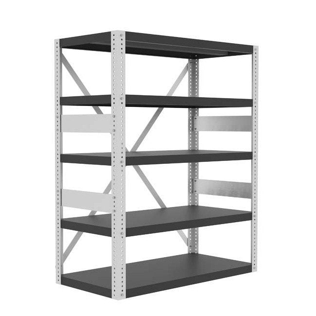 Heavy Duty Mobile Double Sided Shelving Unit with 56 Ivory Bins - Image 1