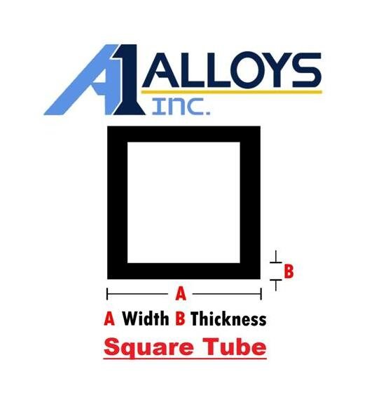 A-1 Alloys Brass 272 H80 Square Tube 3x0.062x144 Inch - Image 1