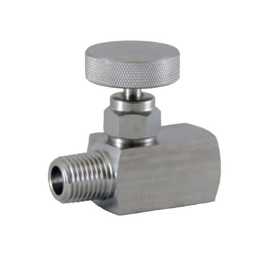 Stainless Steel Male x Male Round-Handle Mini Needle Valve 1/4" 6000 psi - Image 1