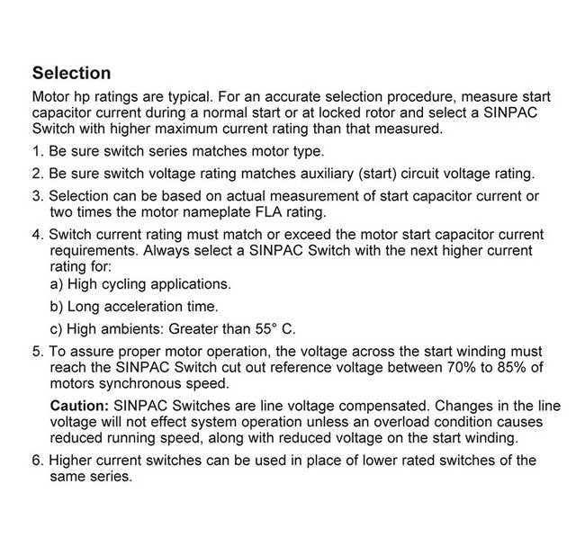 SINPAC® 2VR Series Dual Voltage Switch for 230 VAC Motors - Image 5