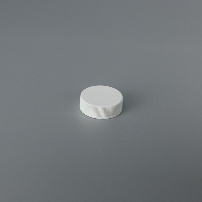 33mm Threaded Plastic Ribbed Side Matte Top Closure Cap - Image 1