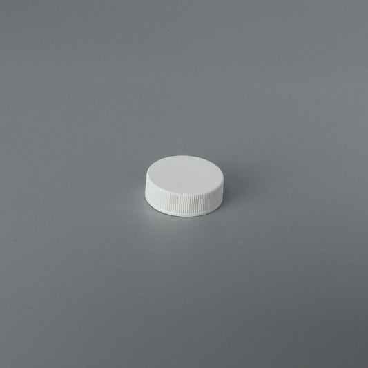 33mm Threaded Plastic Ribbed Side Matte Top Closure Cap - Image 1