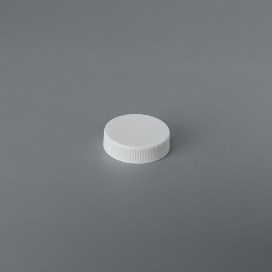 38mm Non-Stacking Threaded Plastic Ribbed Side Matte Top Closure Cap - Image 1