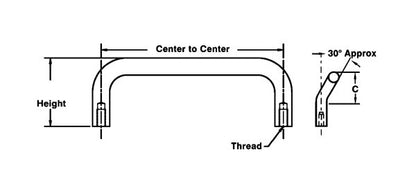 Brass Offset Round Internal Thread Fastener - 10-32 Thread Size - Image 2