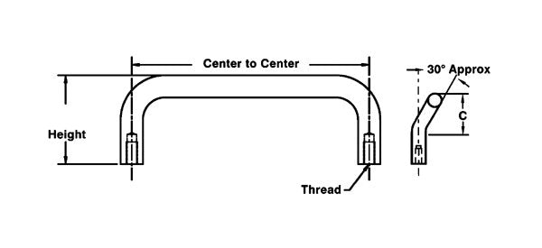 Aluminum Offset Round Internal Thread - 10-32 Thread Size - Image 2