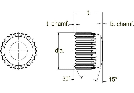 Ultra-Met® Serrated Button Cutting Tool Insert, 0.495/0.505 in Thickness - Image 1