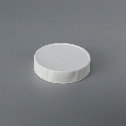70mm Matte Top Plastic Closure Cap with Ribbed Side and Outer Stacking Ring - Image 1