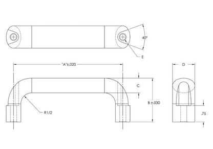 Front-Mounting Oval RV Series Aluminum Handle - Image 2