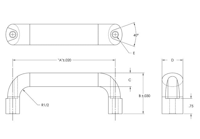 QV Oval Front-Mounting Handle - Image 2