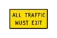 High-Visibility W-Series Black on Yellow Warning Sign 90x48 in.