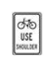 R-Series Black on White Regulatory Sign 12x18 - Bike Path/Road - Image 1