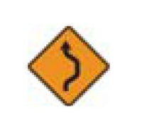 W-Series Black on Orange Warning Sign for Road Safety