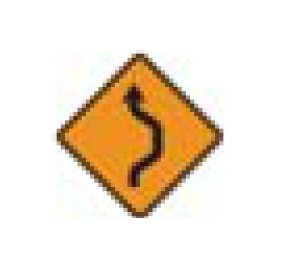 W-Series Black on Orange Warning Sign for Road Safety - Image 1