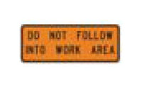 48x18 Black on Orange Construction Information Sign