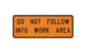48x18 Black on Orange Construction Information Sign - Image 1