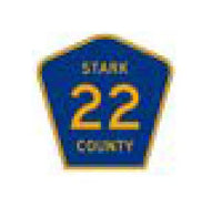 M Series Yellow on Blue Route Marker Sign