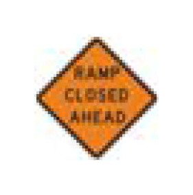 W-Series Black on Orange Expressway Warning Sign - Image 1