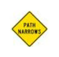 W-Series Black on Yellow Warning Sign - Bike Path 18x18 in.