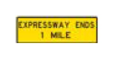 W-Series Black on Yellow Color Warning Sign - Freeway 144x48 inches - Image 1