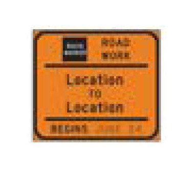 Black on Orange Construction Information Sign - G Series - Image 1