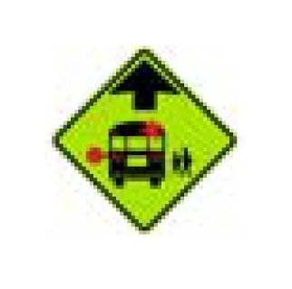 Fluorescent Yellow-Green School Warning Sign - S Series - Image 1