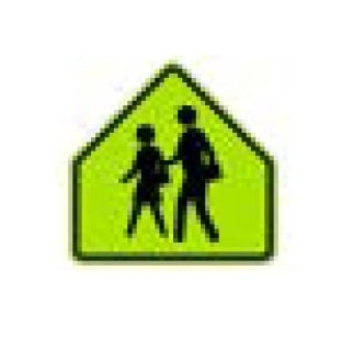 School Warning Sign - Fluorescent Yellow-Green 36x36 - Image 1