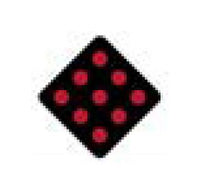 X/OM Series Red on Black Object Marker Sign - 18 x 18 in