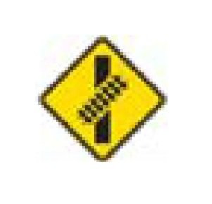 W-Series Black on Yellow Warning Sign for Bike Paths and Roads - Image 1