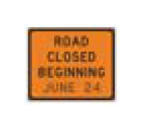 Black on Orange Construction Information Sign - G Series - Image 1